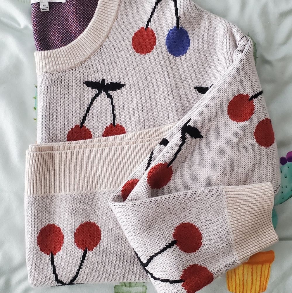 XS Madewell Cherry Sweater